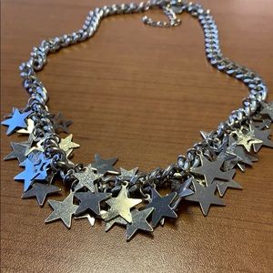 Gold color chain necklace with stars - costume